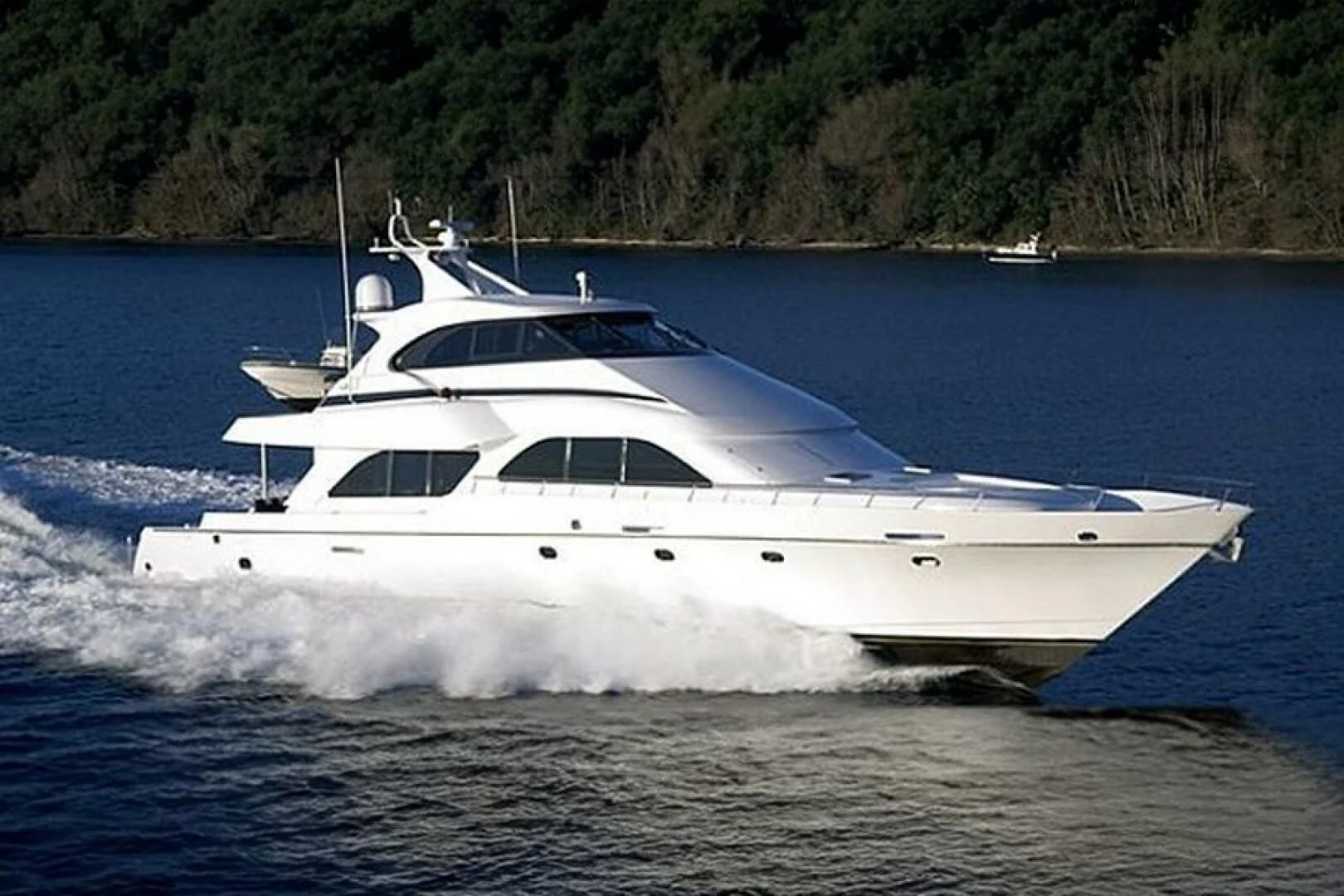a white yacht on the water aboard SEA SPUR Yacht for Sale