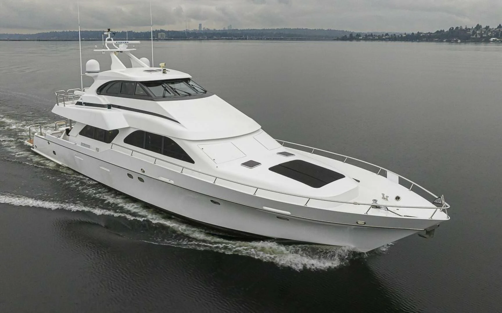 a white yacht on the water aboard SEA SPUR Yacht for Sale