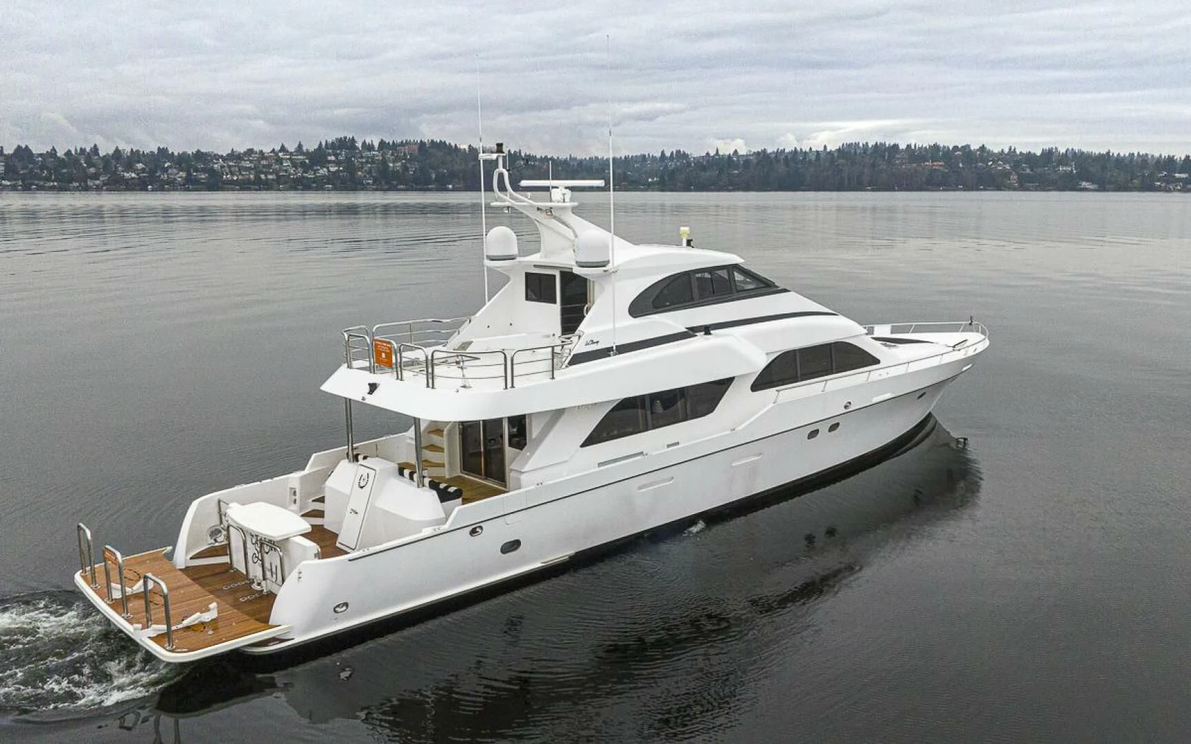 a white yacht in the water aboard SEA SPUR Yacht for Sale