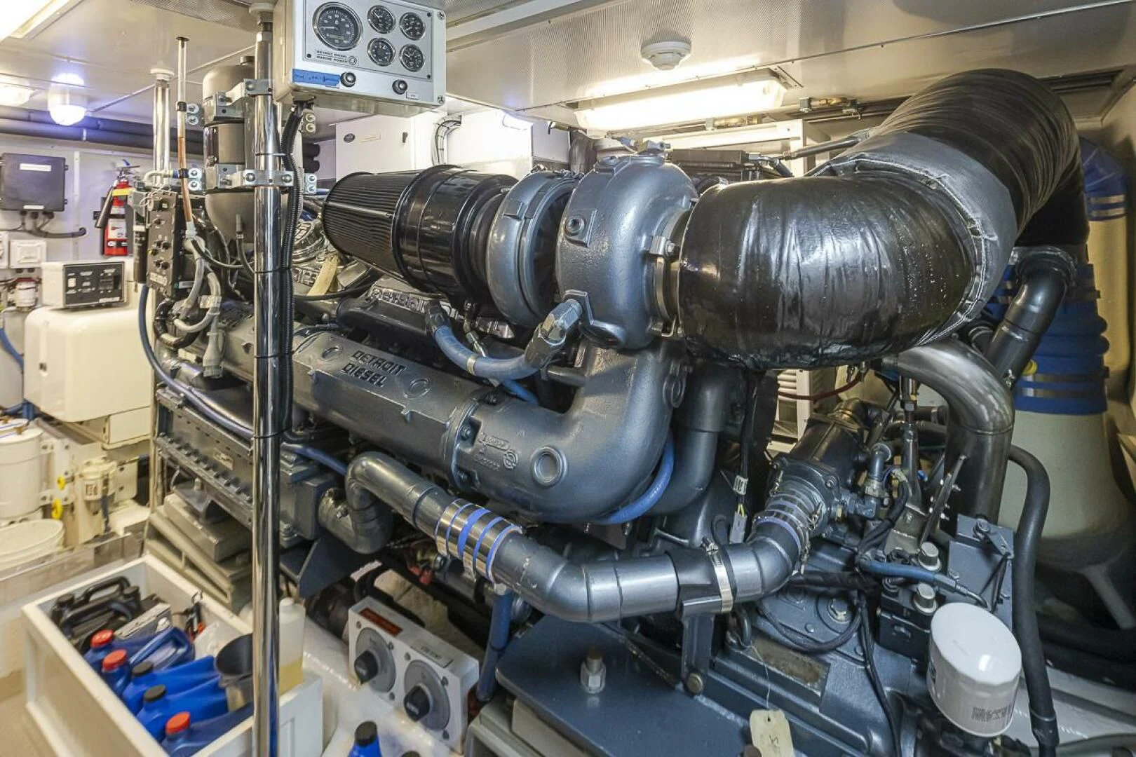 a machine with a large metal pipe aboard SEA SPUR Yacht for Sale