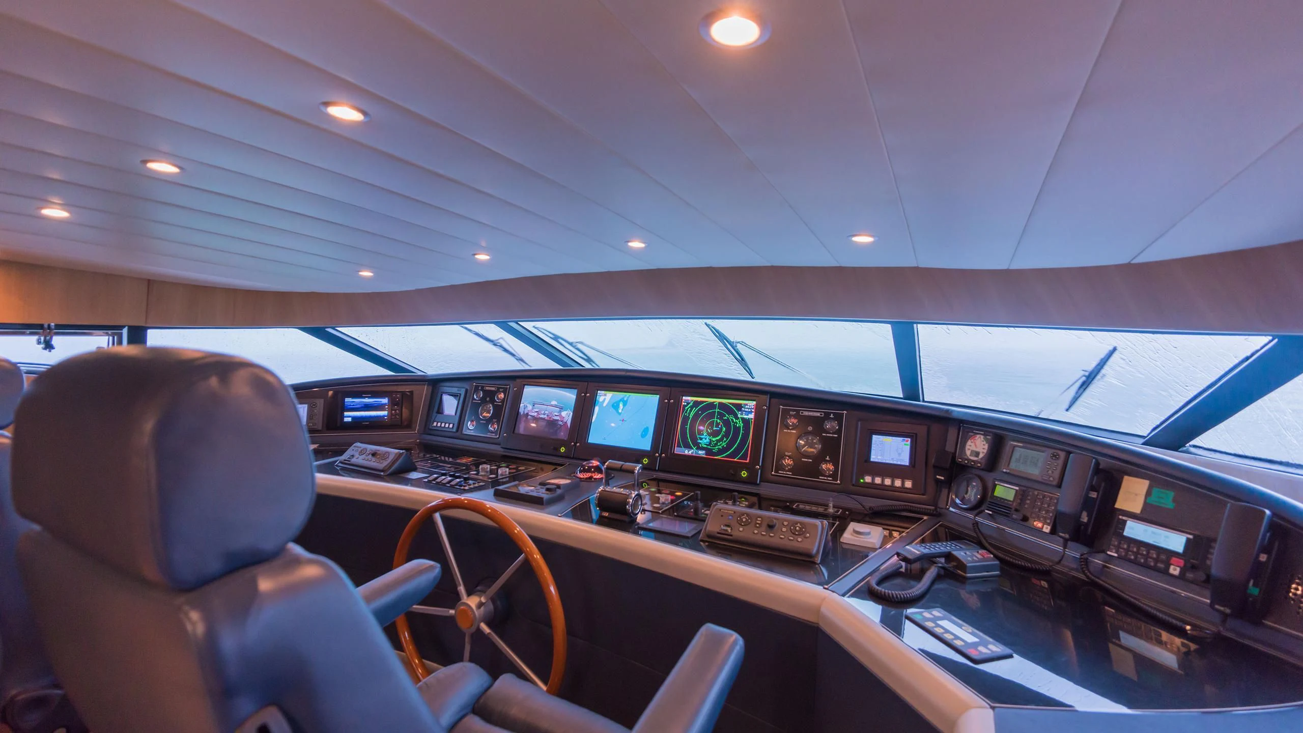 inside of a control room aboard AVELINE Yacht for Sale