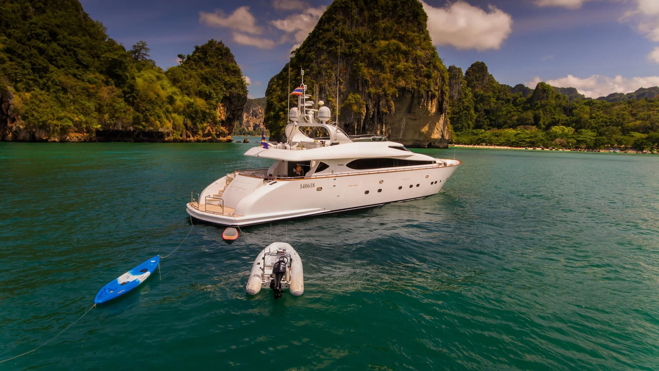 a boat in the water aboard AVELINE Yacht for Sale