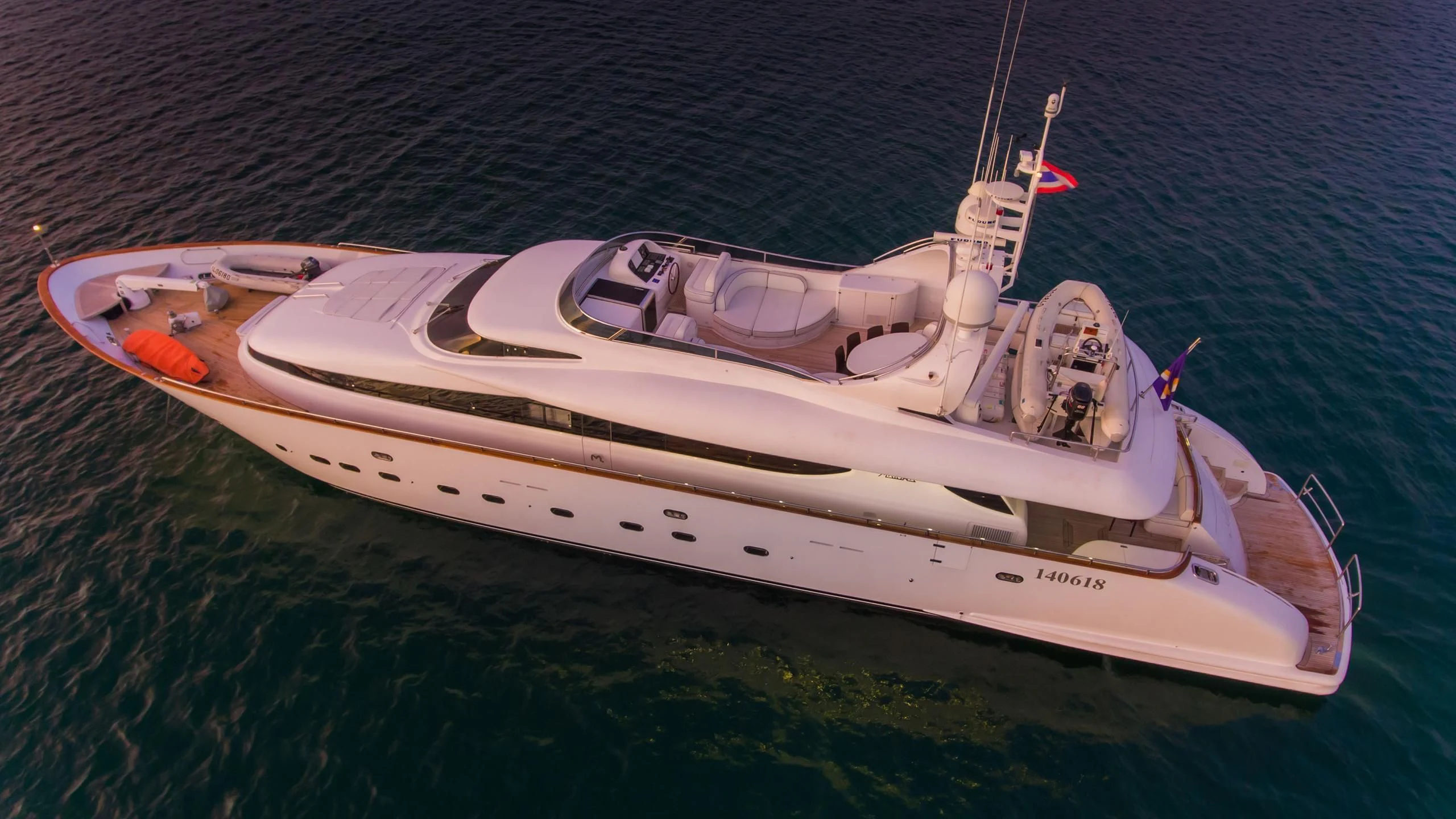 a space ship in the water aboard AVELINE Yacht for Sale