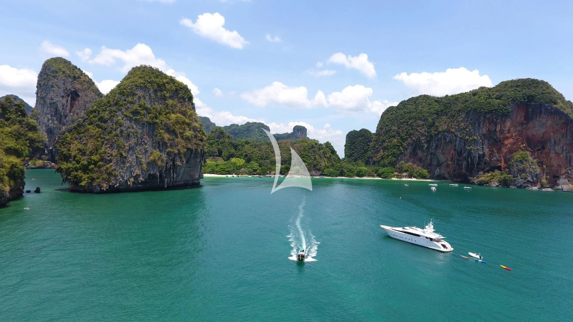 a group of boats in the water aboard AVELINE Yacht for Sale