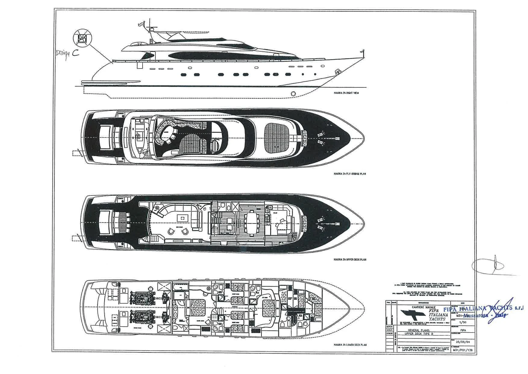 diagram, engineering drawing aboard AVELINE Yacht for Sale