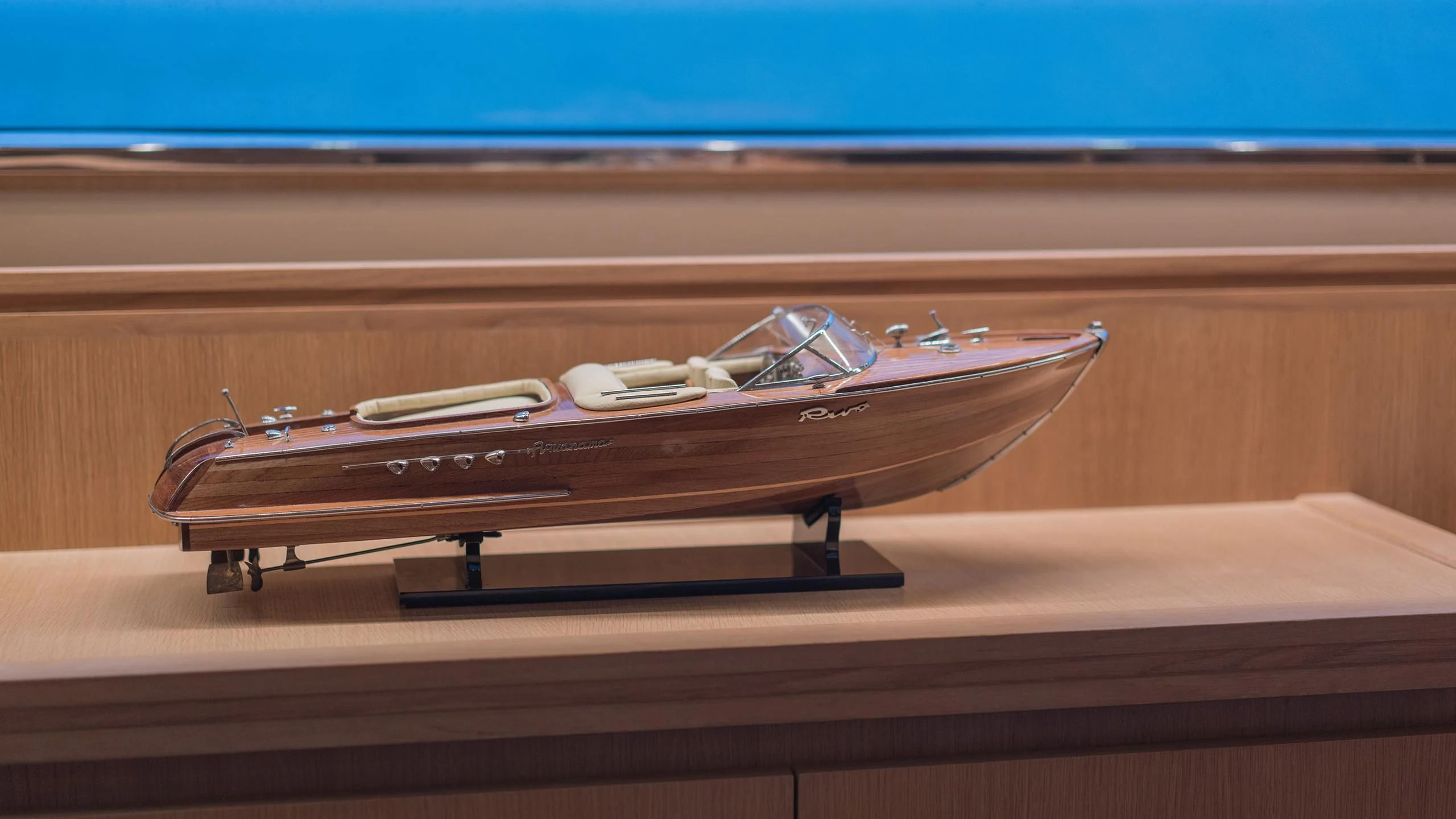 a model of a space ship aboard AVELINE Yacht for Sale