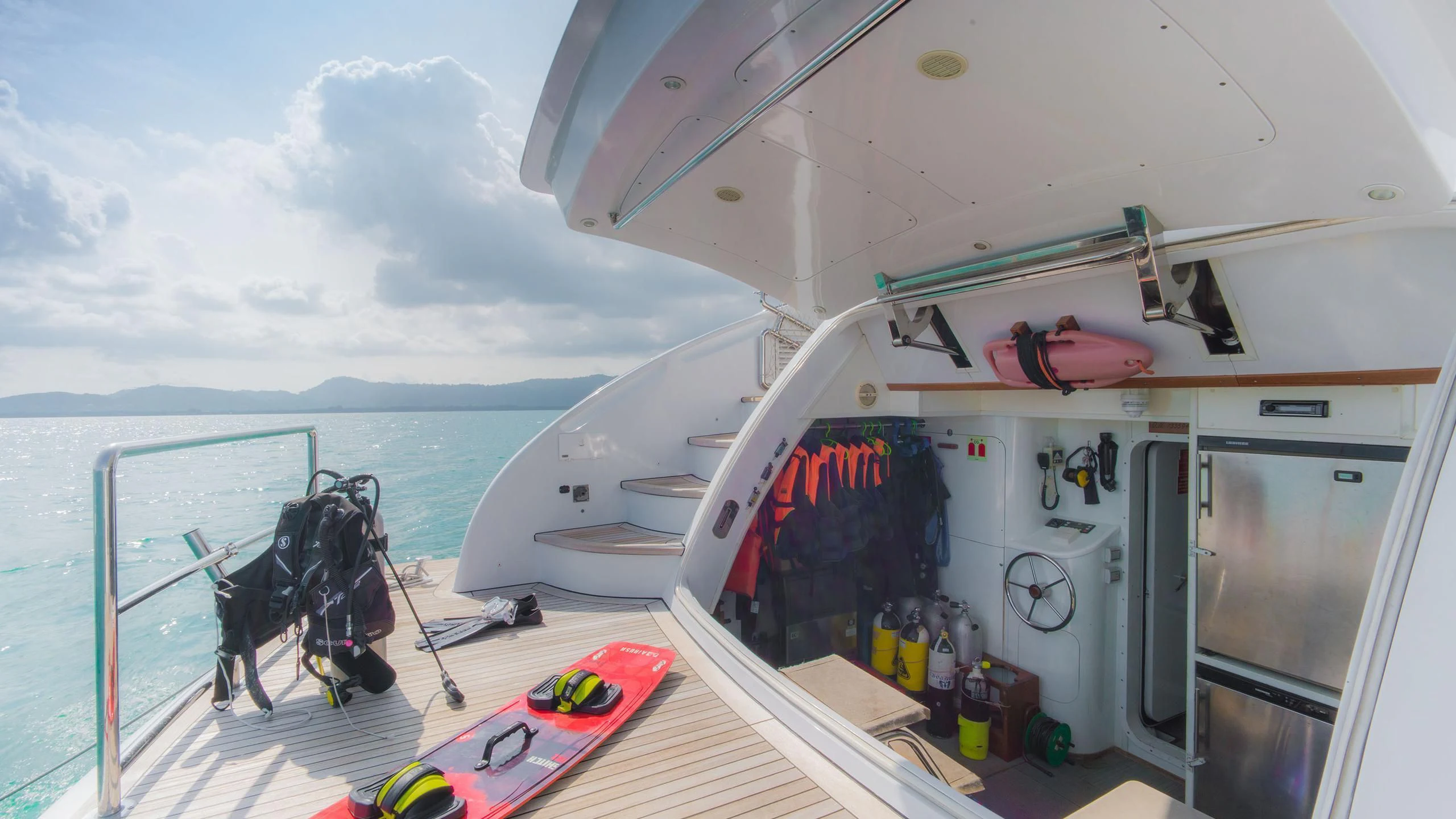 inside of a plane aboard AVELINE Yacht for Sale