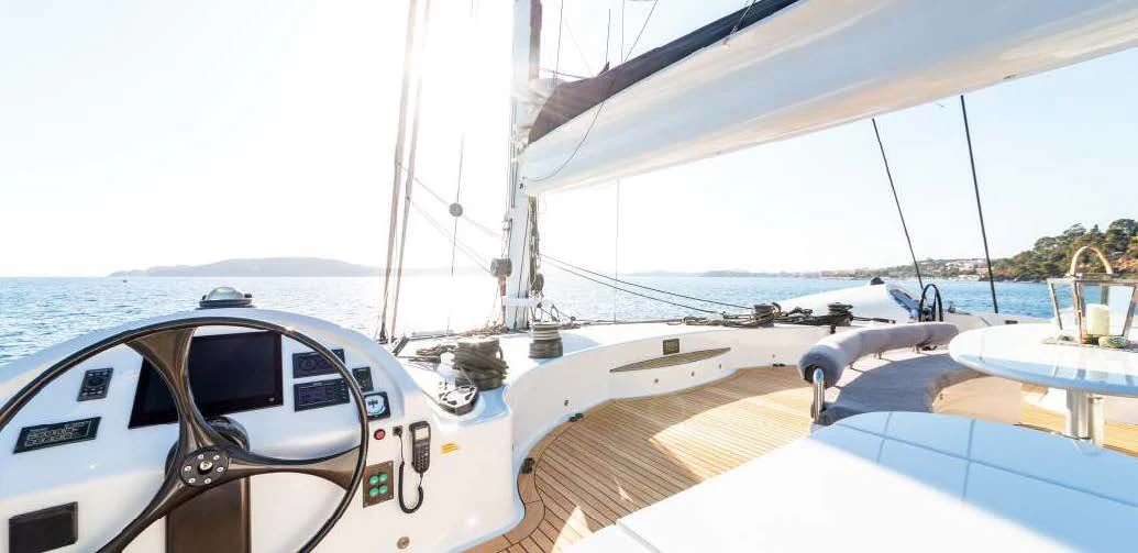 a boat on the water aboard ALLURES Yacht for Charter