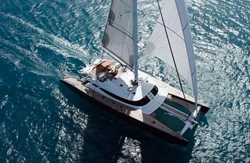 a sailboat on the water aboard ALLURES Yacht for Charter