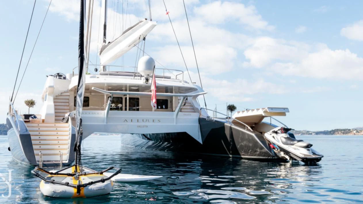 a boat on the water aboard ALLURES Yacht for Charter