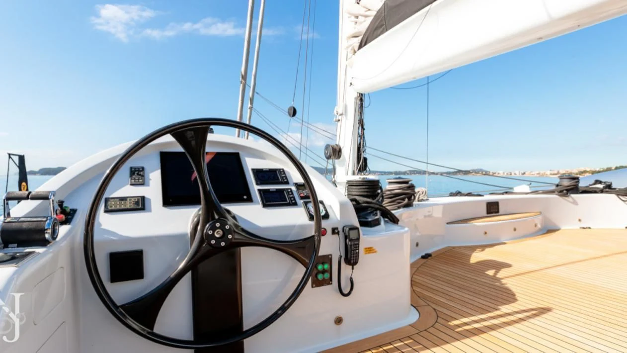 a cockpit of a plane aboard ALLURES Yacht for Charter