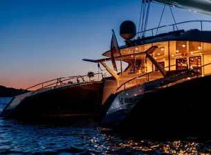 a boat on the water aboard ALLURES Yacht for Charter