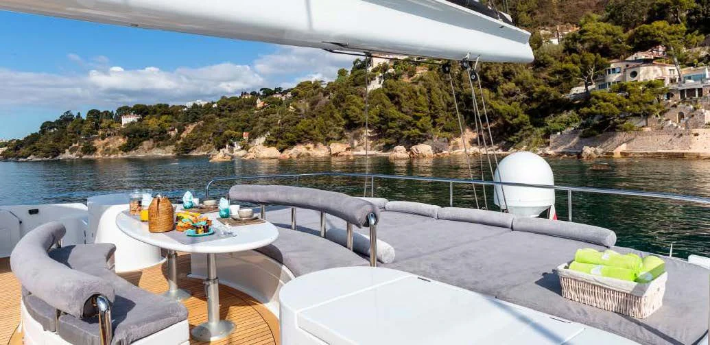 a boat on the water aboard ALLURES Yacht for Charter