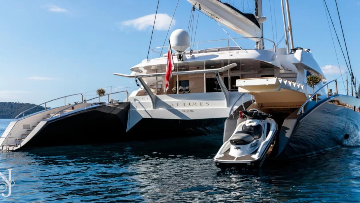a boat on the water aboard ALLURES Yacht for Charter