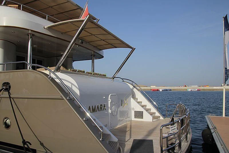 a boat on the water aboard AMARA Yacht for Sale