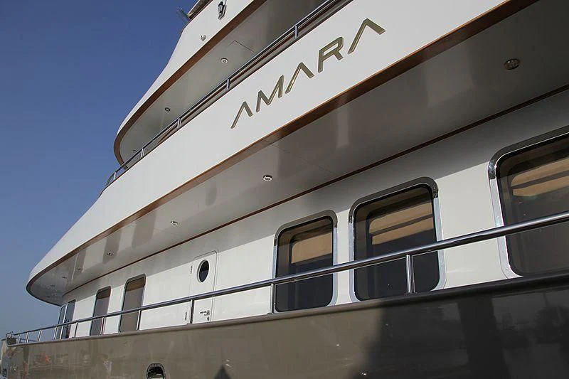 a large white building aboard AMARA Yacht for Sale