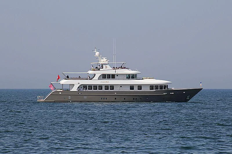 a boat in the water aboard AMARA Yacht for Sale