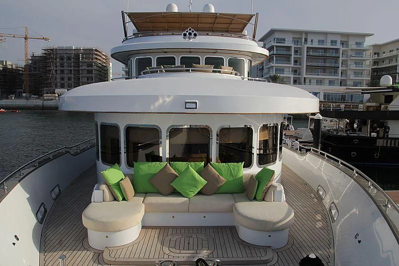 a boat on a deck aboard AMARA Yacht for Sale