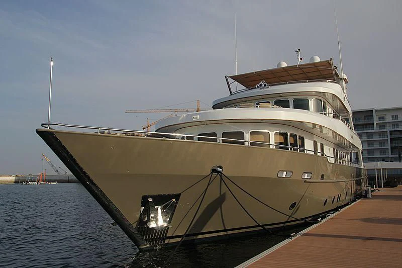 a large ship docked aboard AMARA Yacht for Sale
