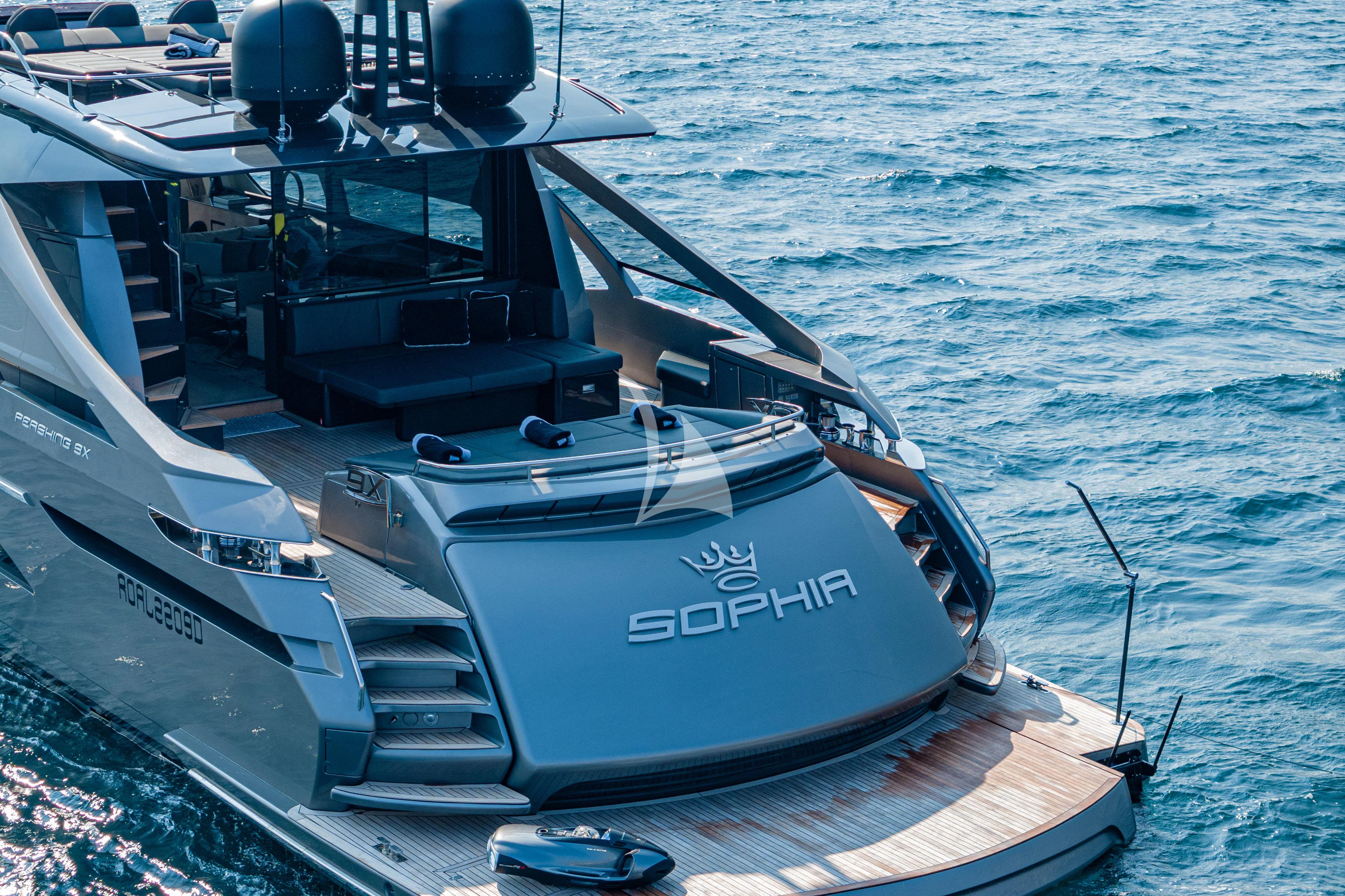 a boat on the water aboard SOPHIA Yacht for Sale
