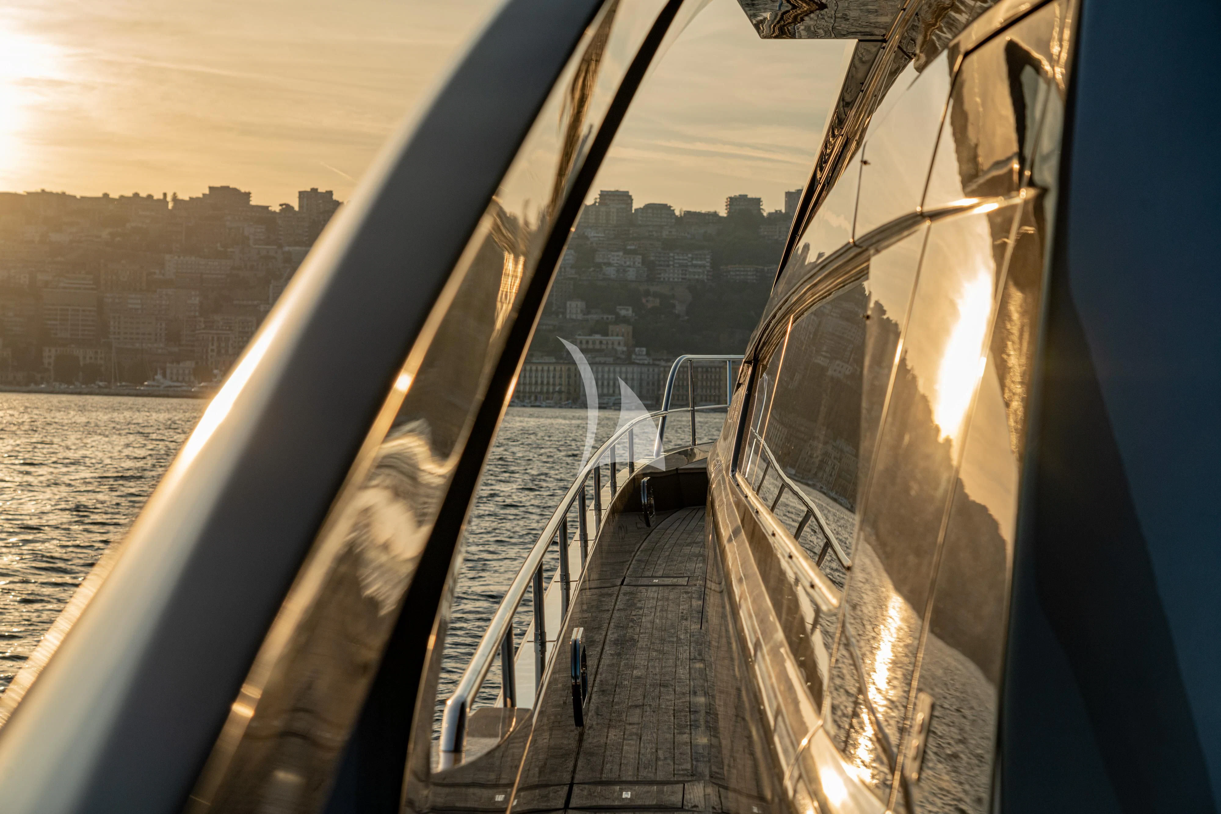 a view of a boat from the window of a boat aboard SOPHIA Yacht for Sale