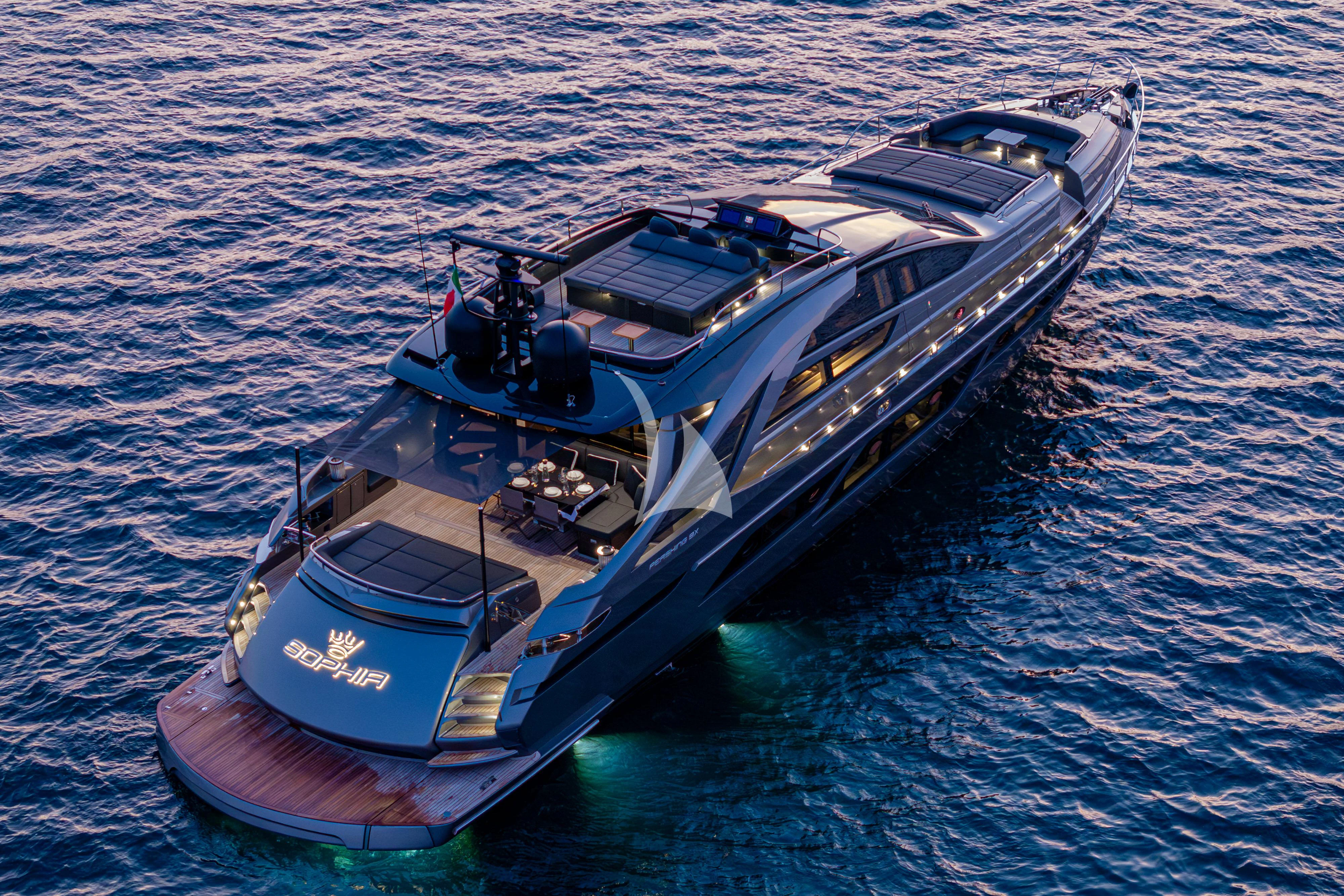 a boat in the water aboard SOPHIA Yacht for Sale