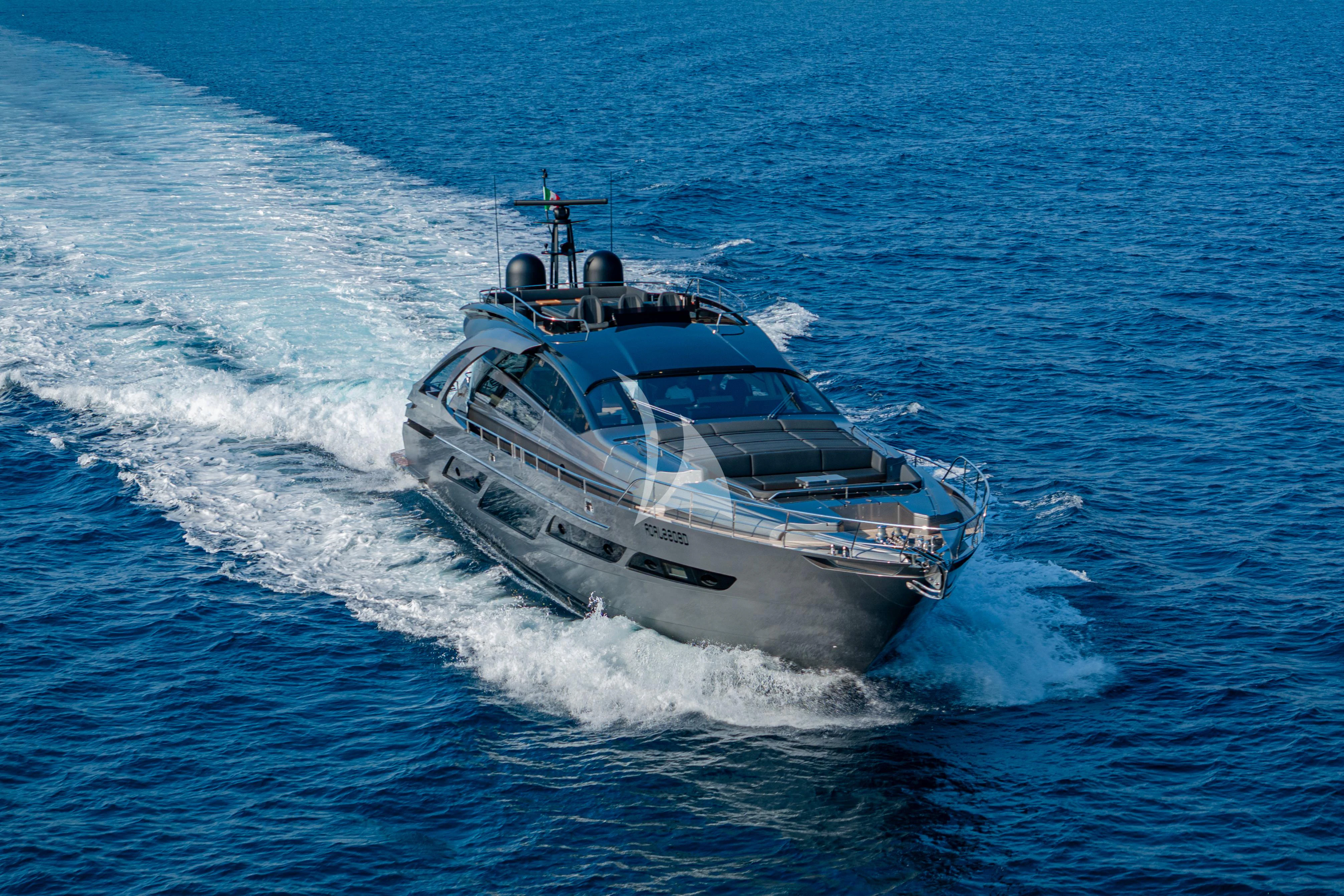 a helicopter in the water aboard SOPHIA Yacht for Sale