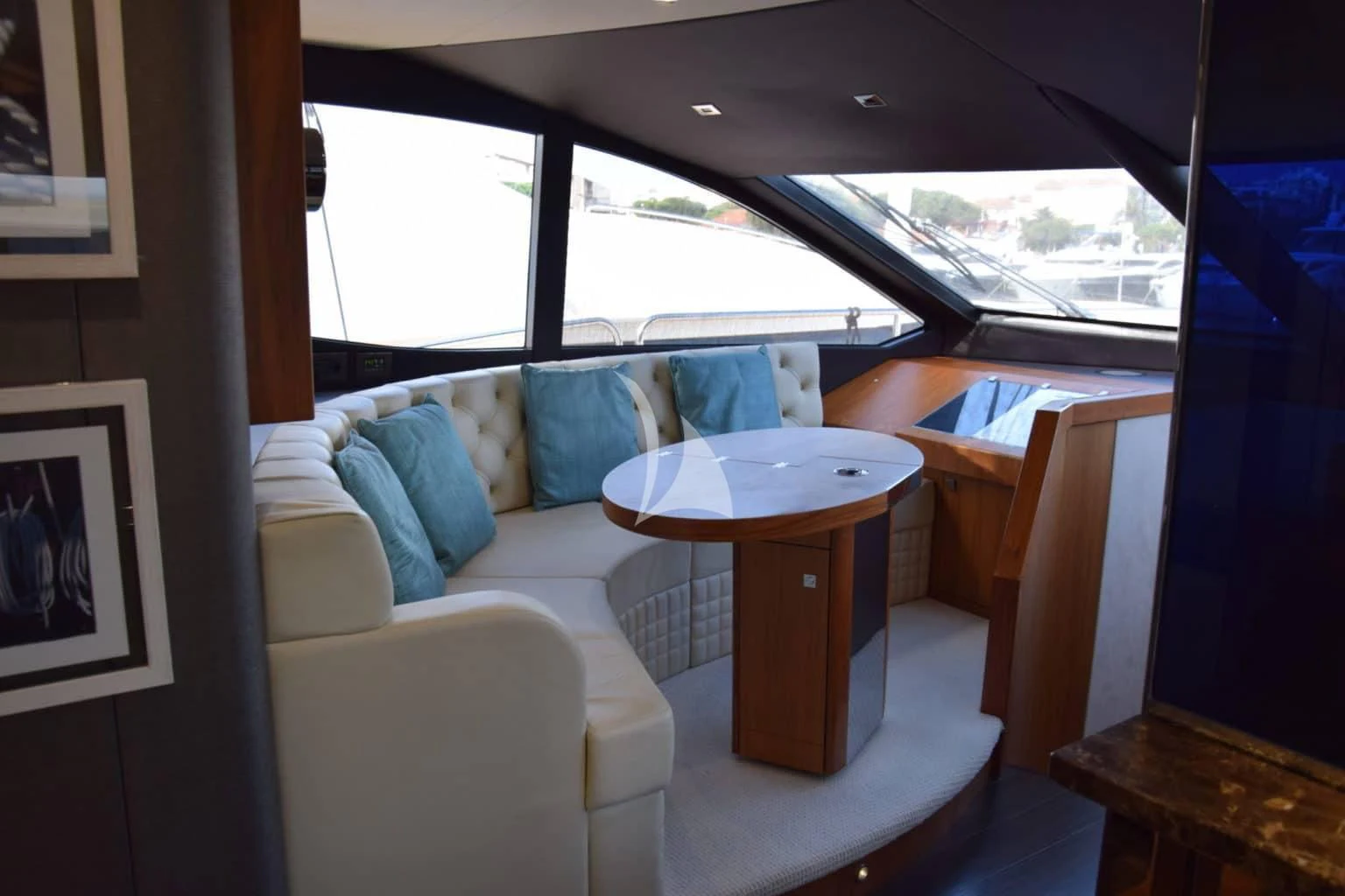 a table on a boat aboard RAY 3 Yacht for Sale