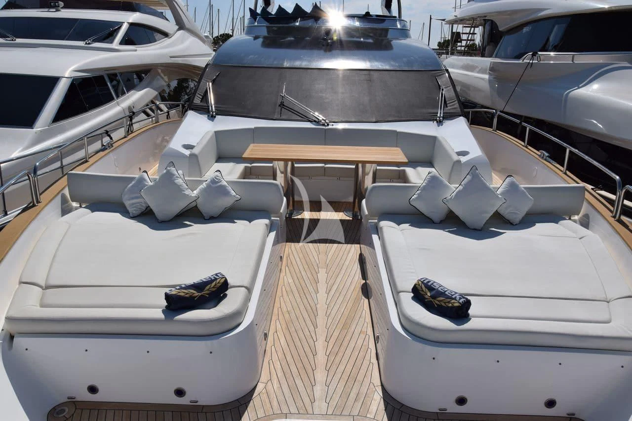 a boat with a row of boats aboard RAY 3 Yacht for Sale