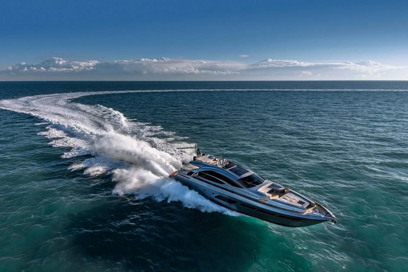 a boat on the water aboard PERSHING 8X Yacht for Sale