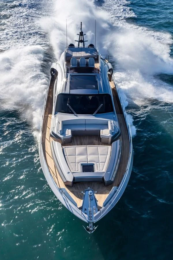 a boat in the water aboard PERSHING 8X Yacht for Sale