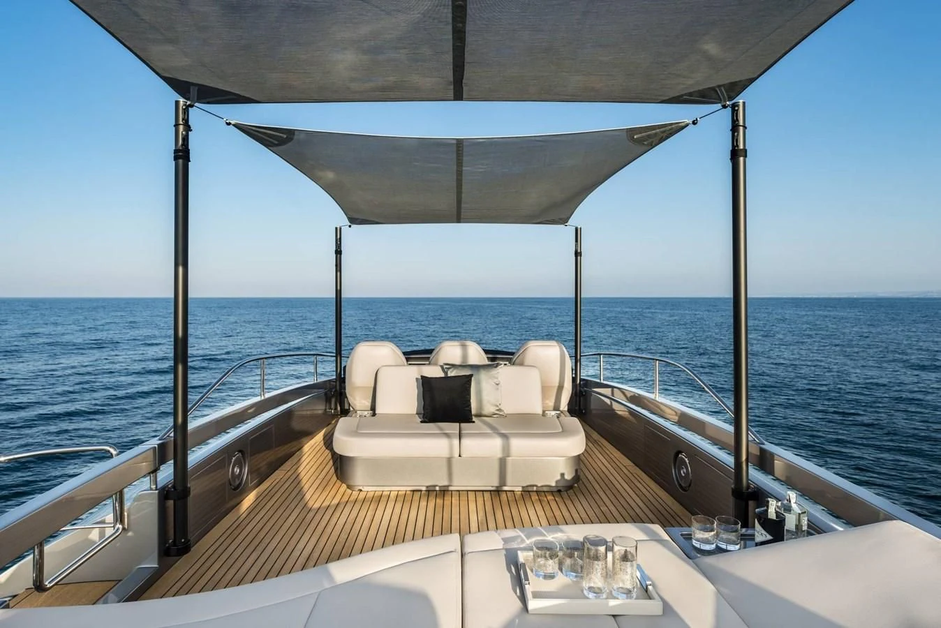 a boat on the water aboard PERSHING 8X Yacht for Sale