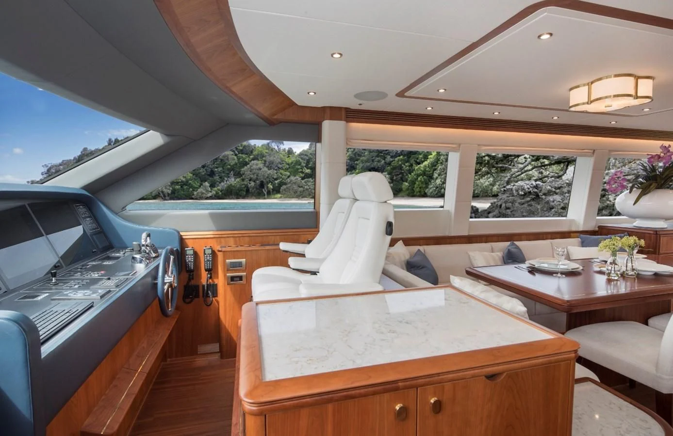 a car on a road aboard VALENCIA Yacht for Sale