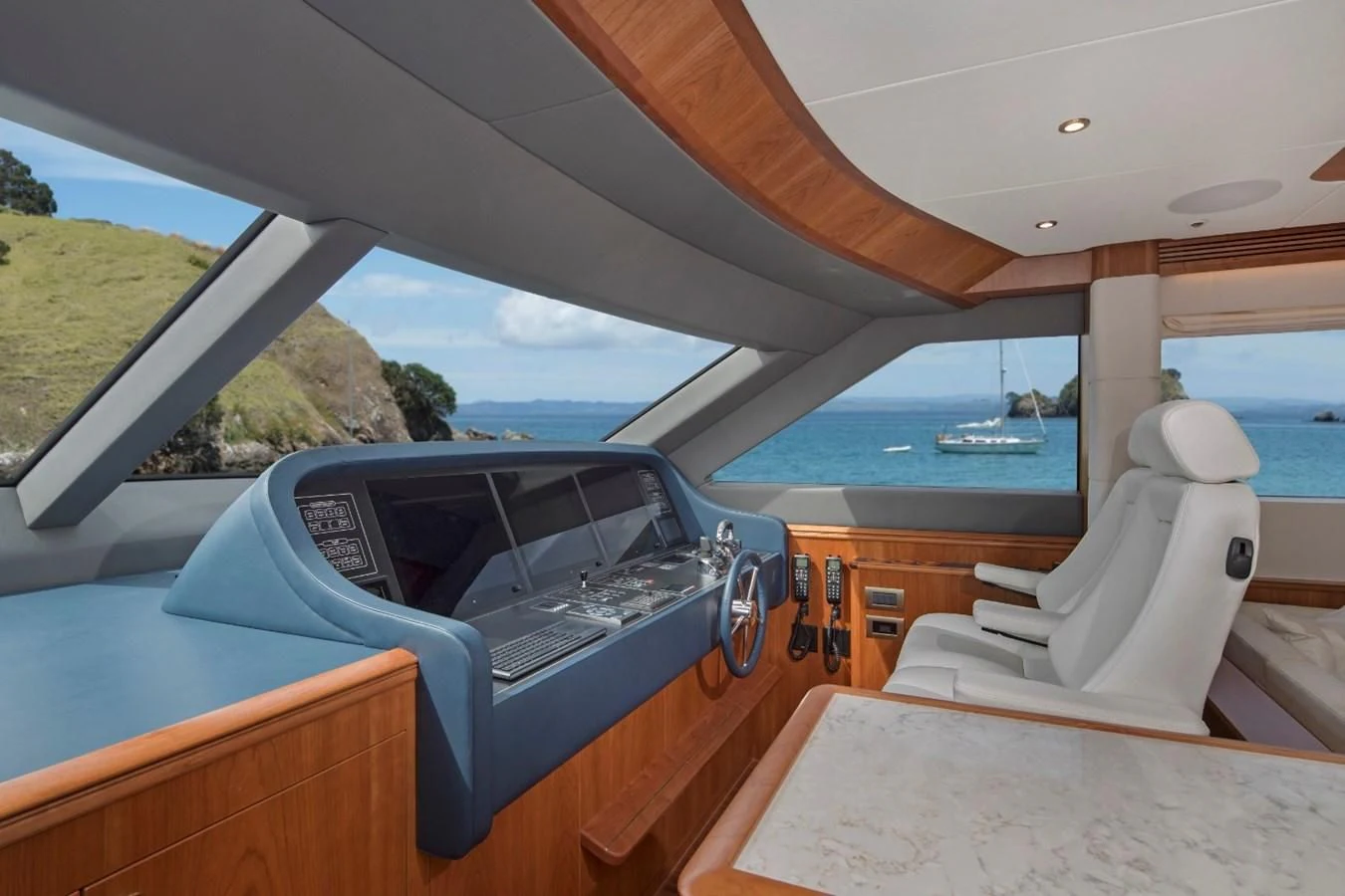 the inside of a car aboard VALENCIA Yacht for Sale