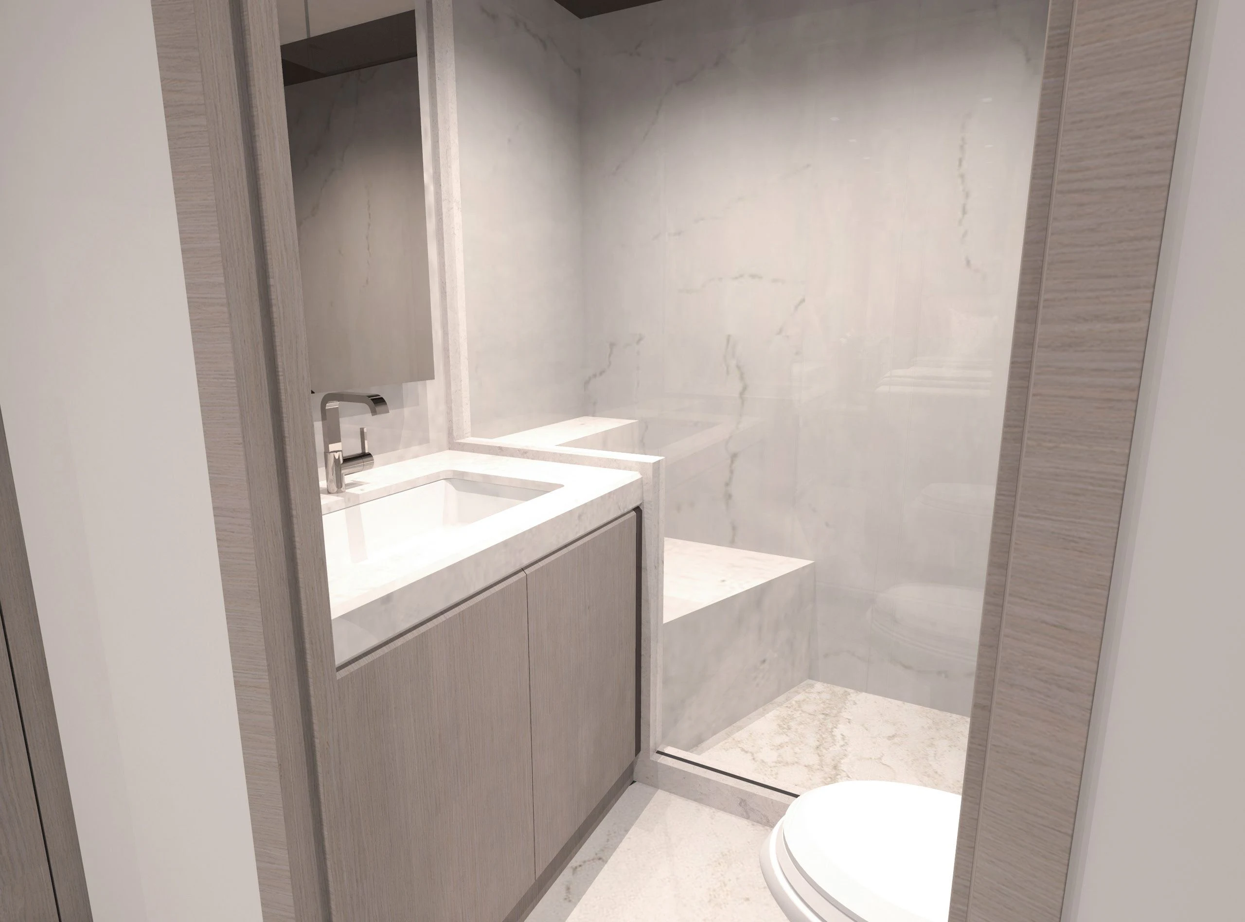 a bathroom with a sink and a toilet aboard OCEAN ALEXANDER 32L10 Yacht for Sale