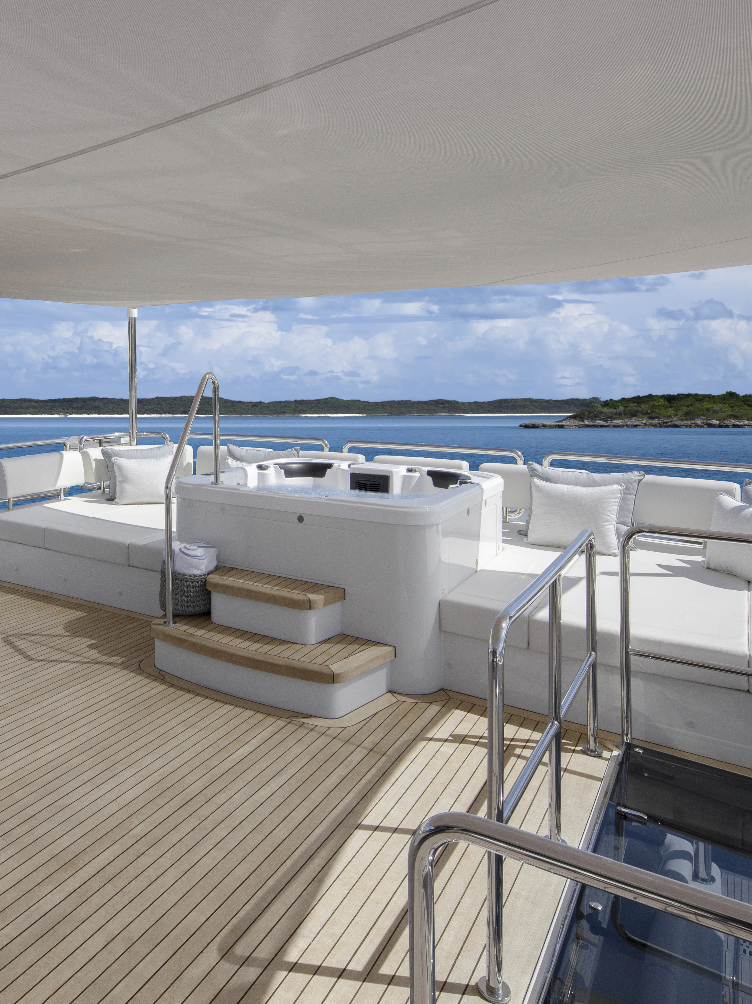a boat dock with a large body of water in the background aboard OCEAN ALEXANDER 32L10 Yacht for Sale