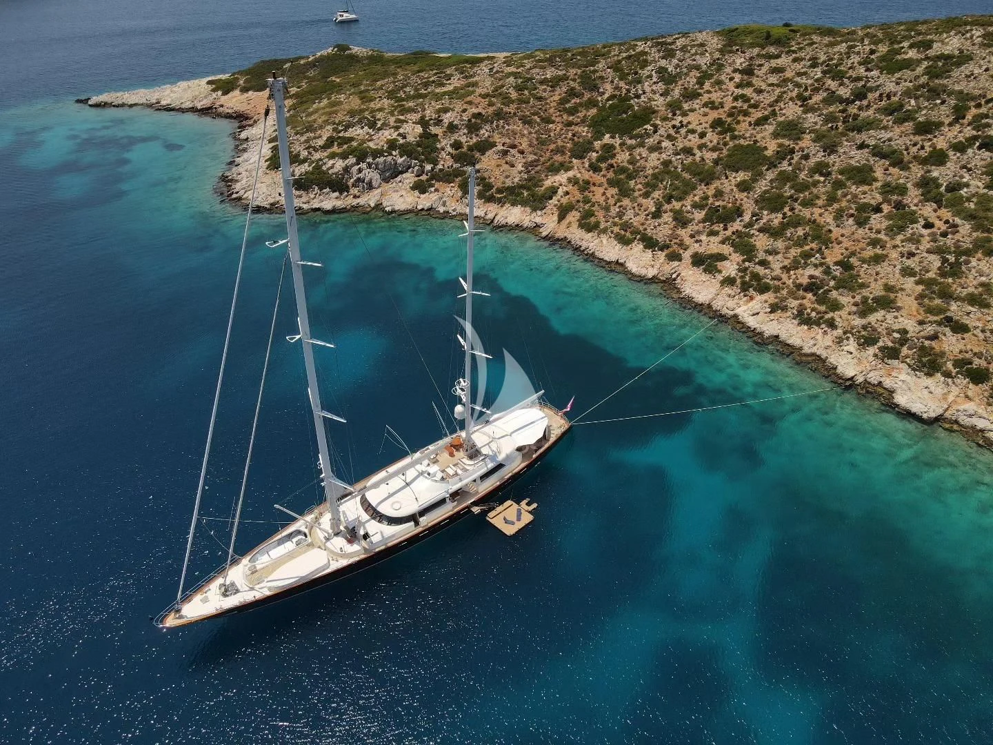 a boat in the water aboard XASTERIA Yacht for Charter