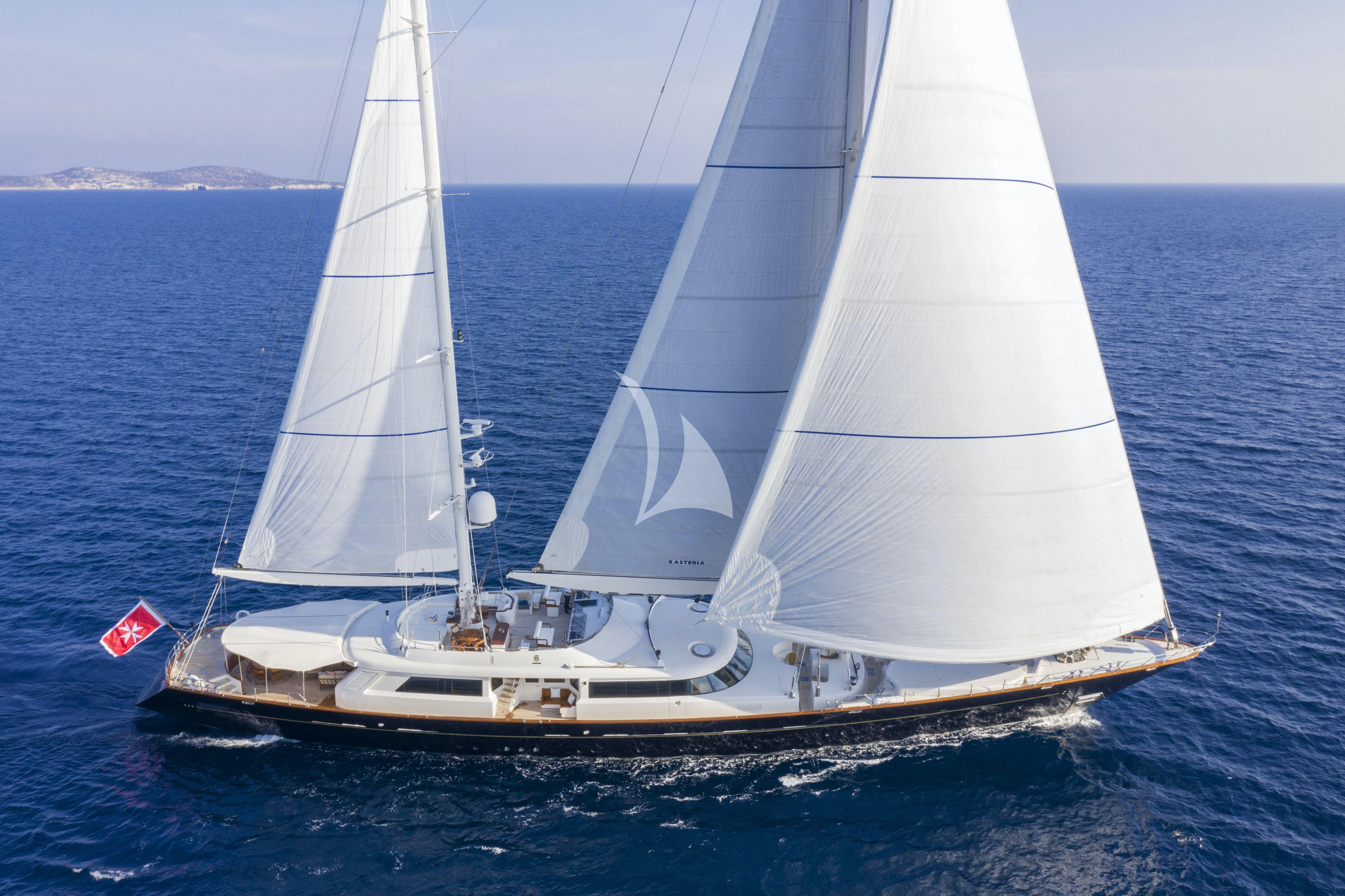 a sailboat on the water aboard XASTERIA Yacht for Charter