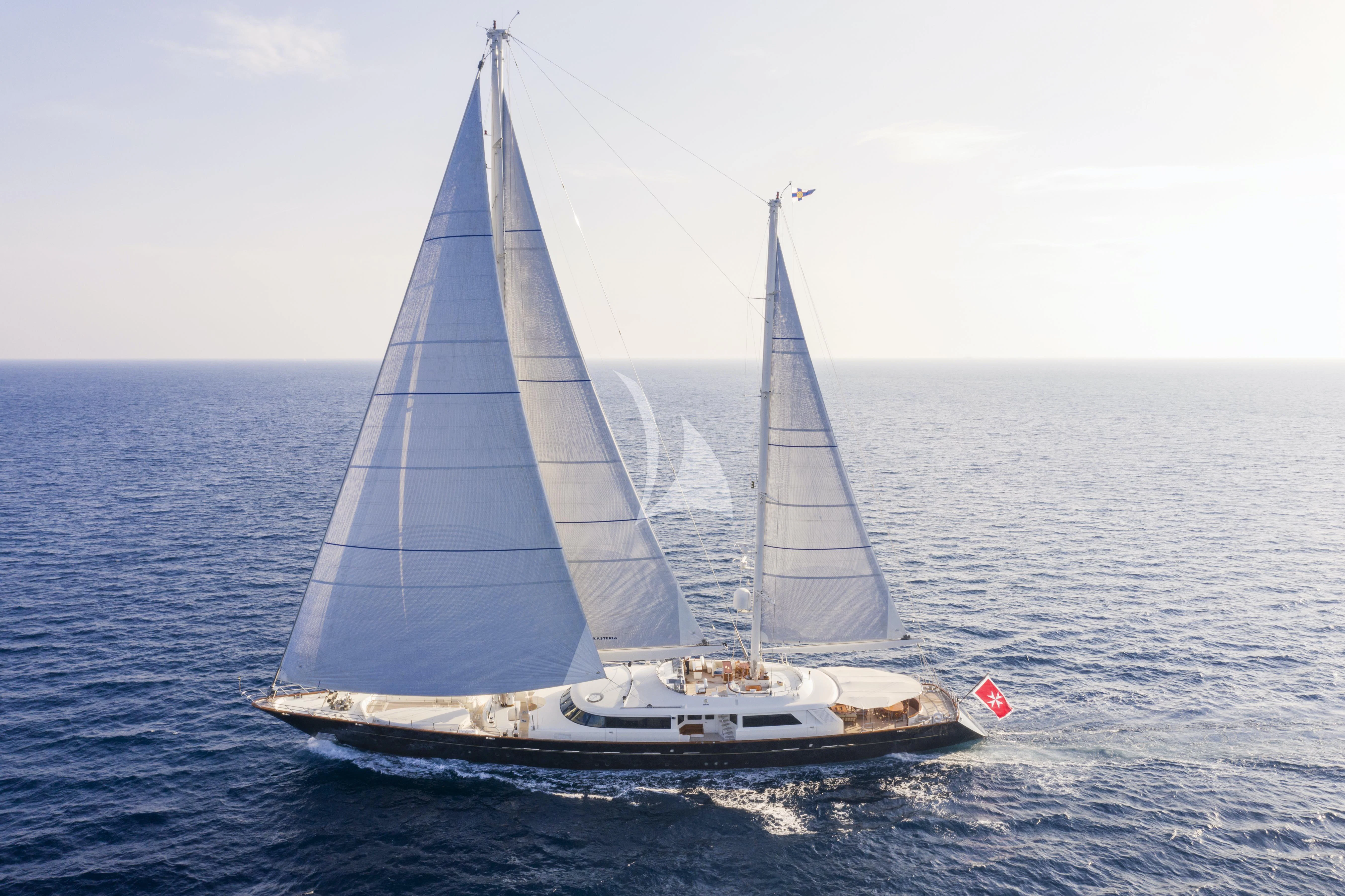 a sailboat on the water aboard XASTERIA Yacht for Charter