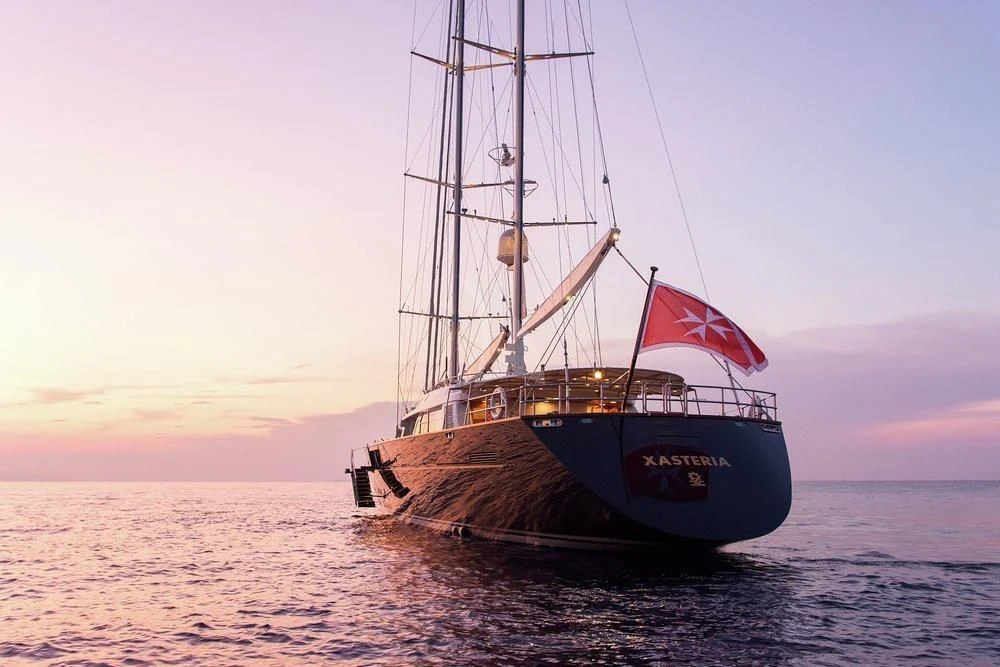a boat in the water aboard XASTERIA Yacht for Charter