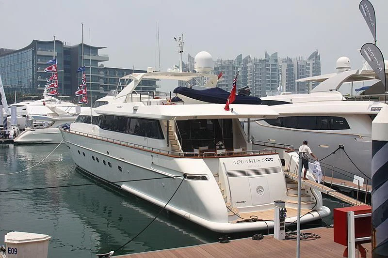a boat docked at a pier aboard DEMAREST Yacht for Sale