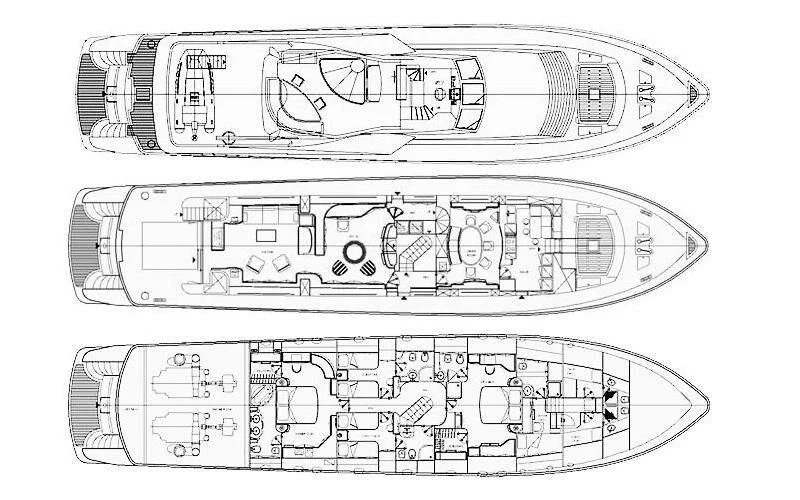 a drawing of a word aboard DEMAREST Yacht for Sale