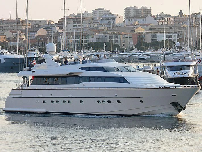 a group of boats in a harbor aboard DEMAREST Yacht for Sale