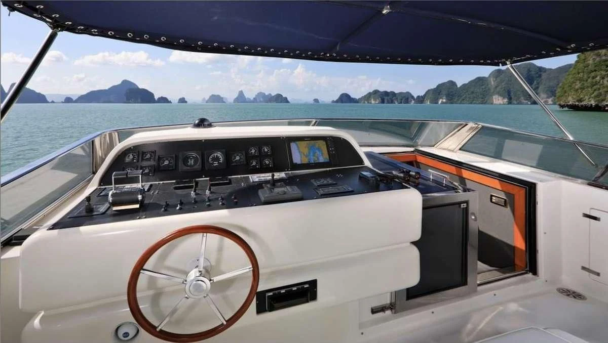 the inside of a car aboard DEMAREST Yacht for Sale