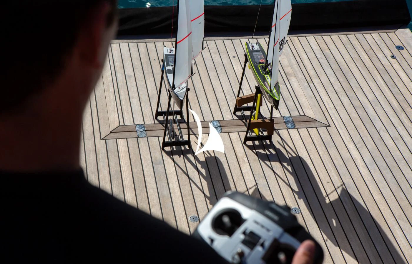 a person holding a camera aboard ASAHI Yacht for Sale