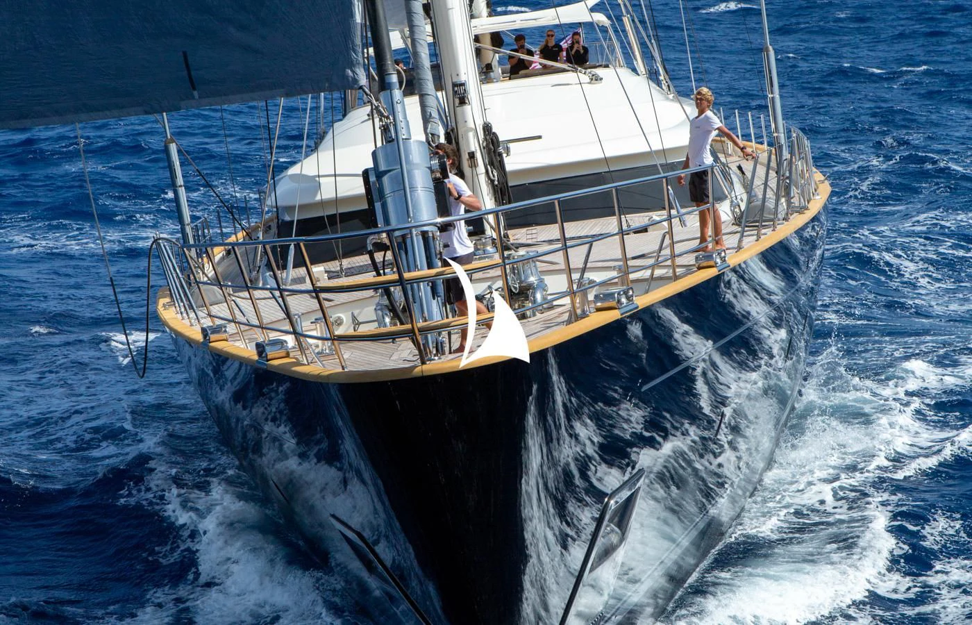 a boat with people on it aboard ASAHI Yacht for Sale