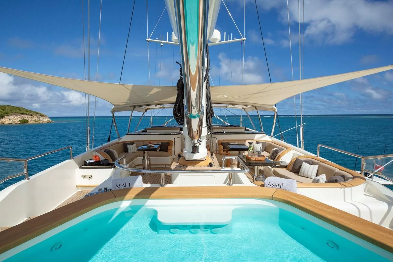 a boat on the water aboard ASAHI Yacht for Sale