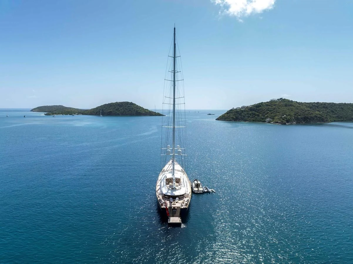 a boat sailing in the sea aboard ASAHI Yacht for Sale