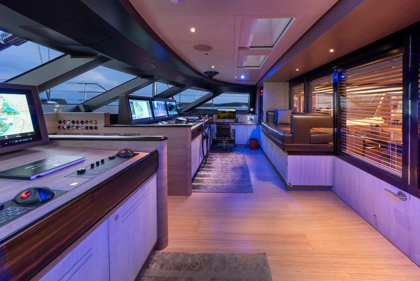 a room with a large desk and a computer aboard ASAHI Yacht for Sale