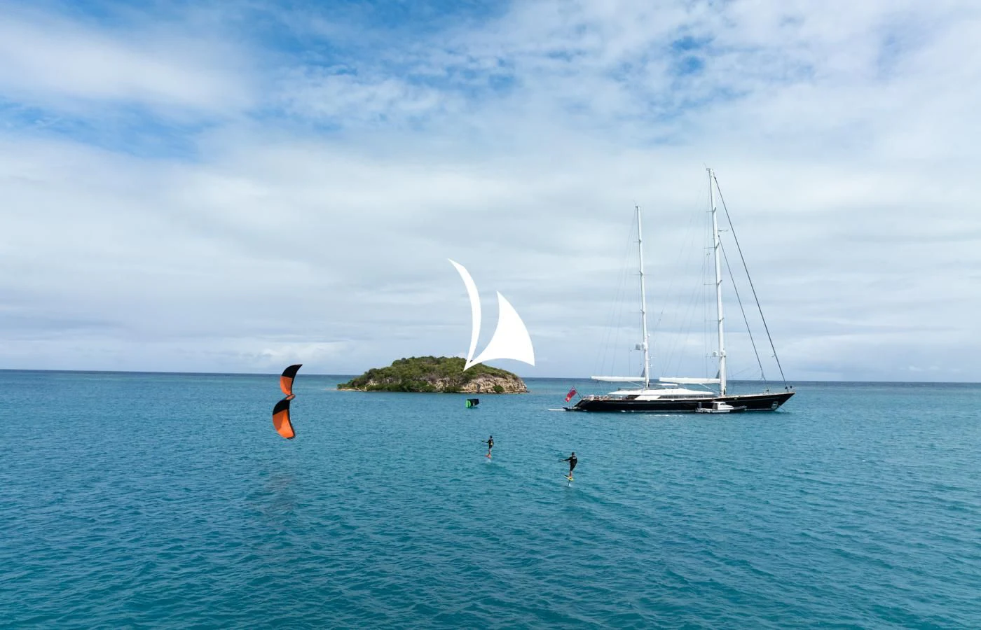 a sailboat in the water aboard ASAHI Yacht for Sale